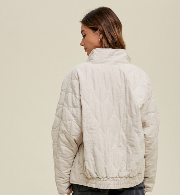 Quilted Jacket in Ecru