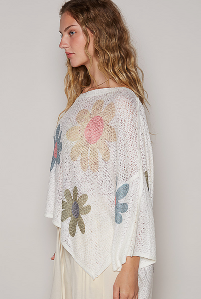Flower Print V-Neck Top