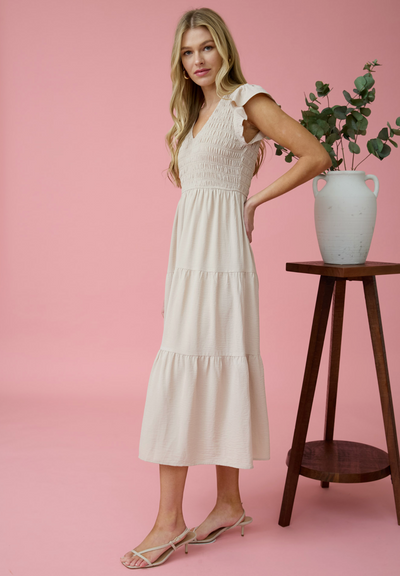 Flutter Sleeve Maxi Dress