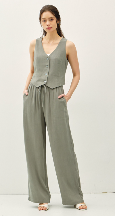 Linen V-Neck Vest