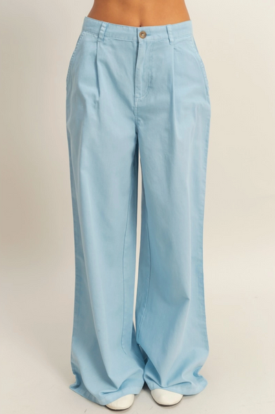 High Waist Basic Wide Leg Pants
