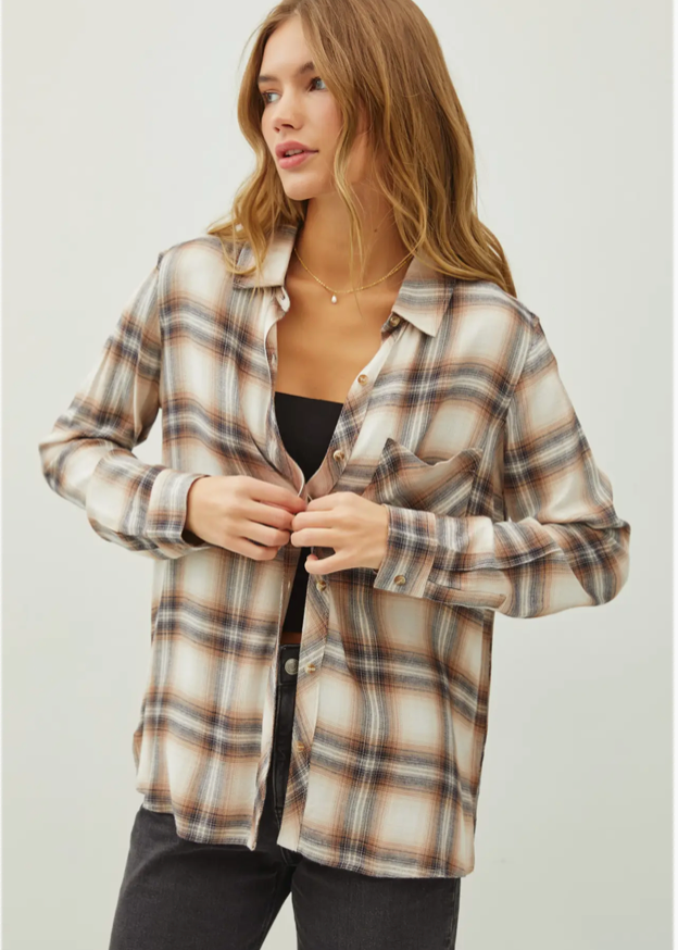 Classic Chestnut Navy Flannel Shirt