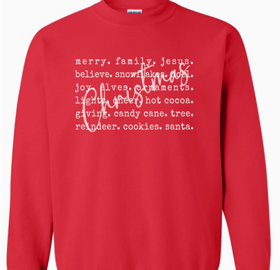 Christmas Words Crewneck Sweatshirt