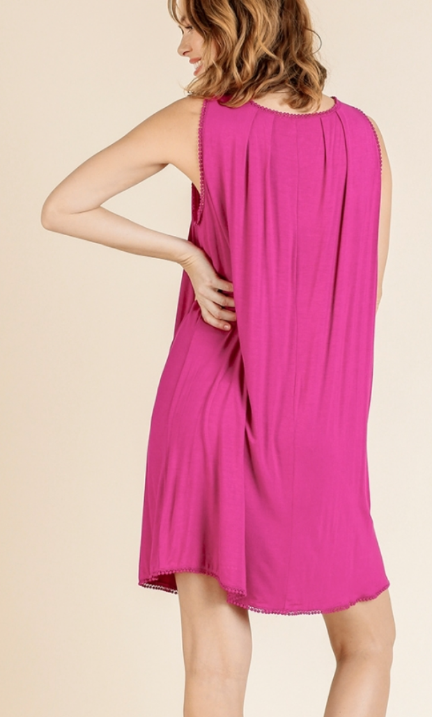 Raspberry Sleeveless Dress