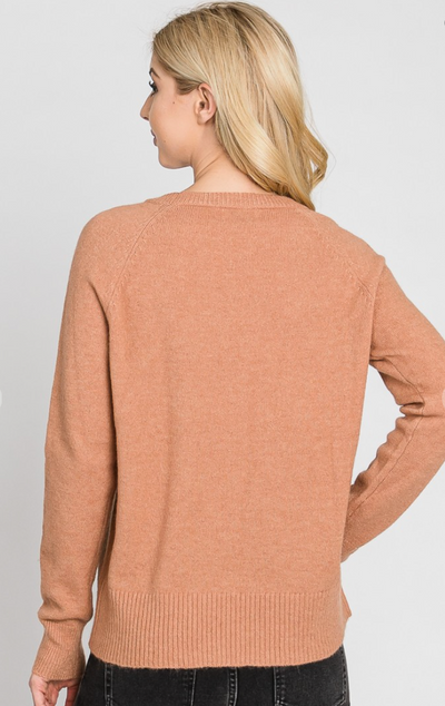 Relaxed Pullover Sweater in Rum