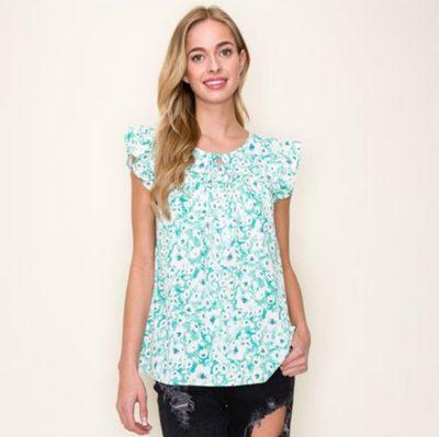 Green Floral Blouse